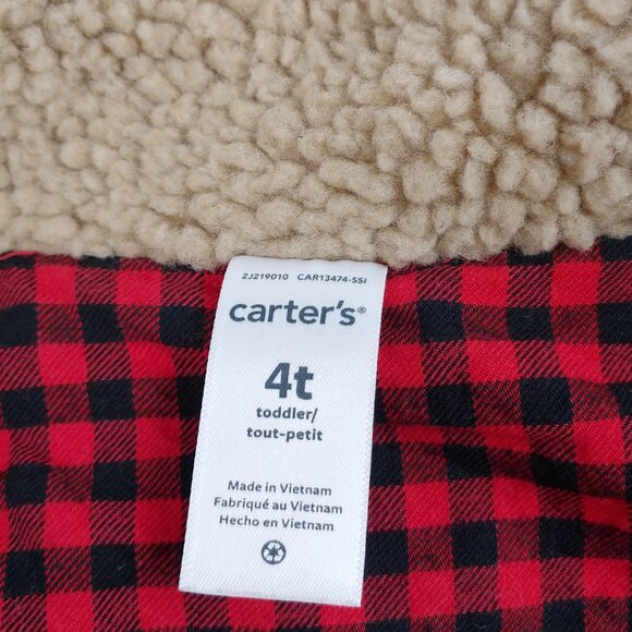 Carter's Red Lightweight Quilted Sherpa-Lined Collar Vest 4T - Picture 7 of 9